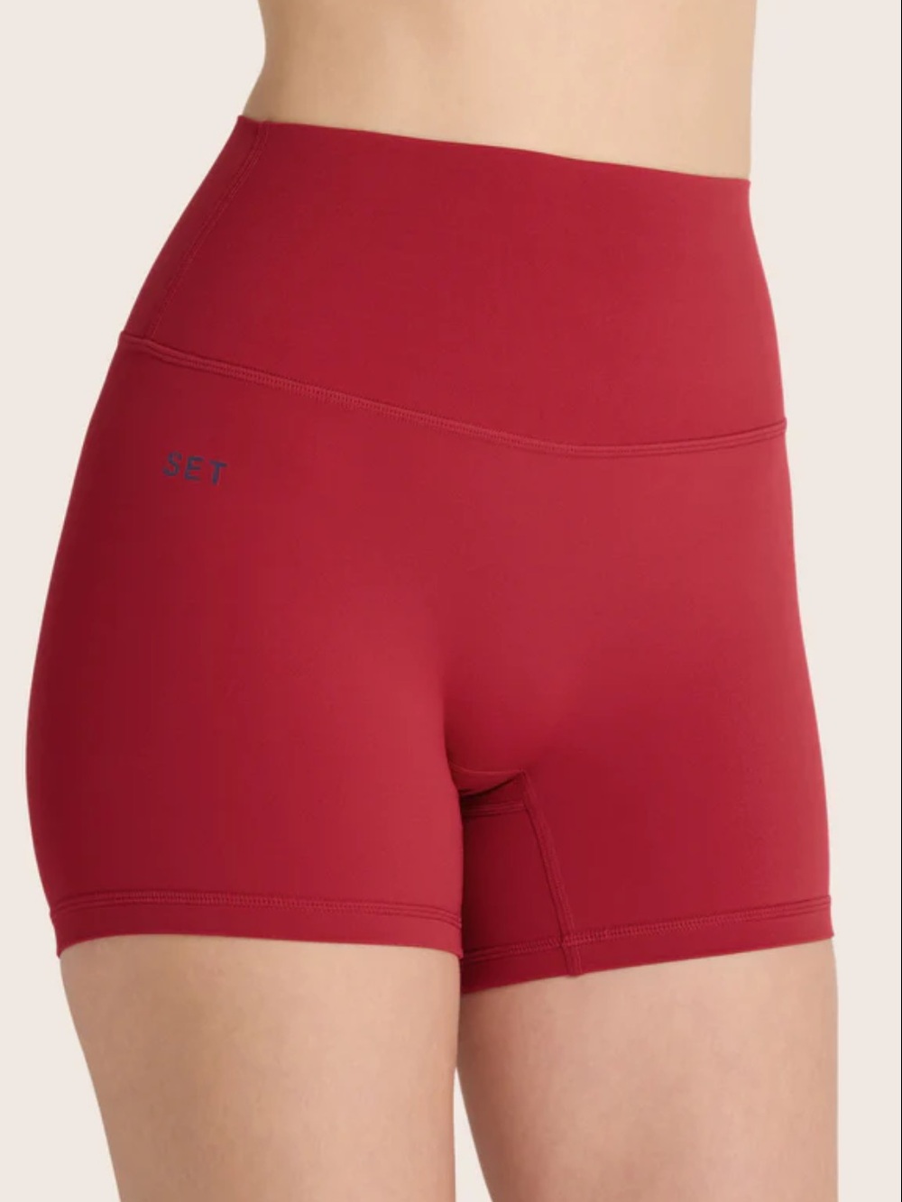 set active airluxe red biker shorts